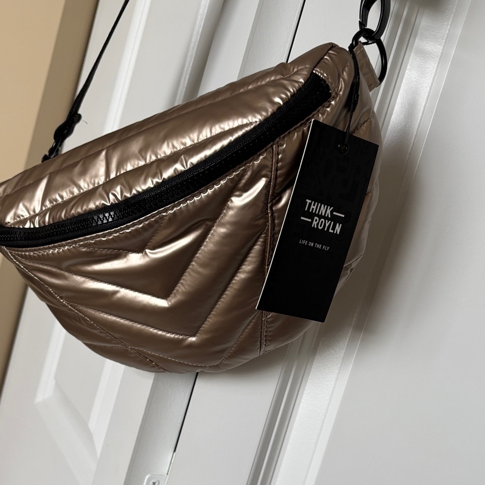 Think Royln Shiny Bronze Crossbody Bag